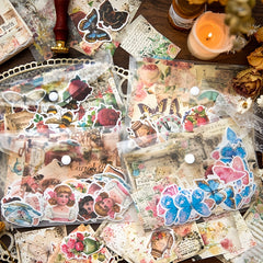 100 Sheets Vintage Literary Characters Scrapbooking Supplies Set