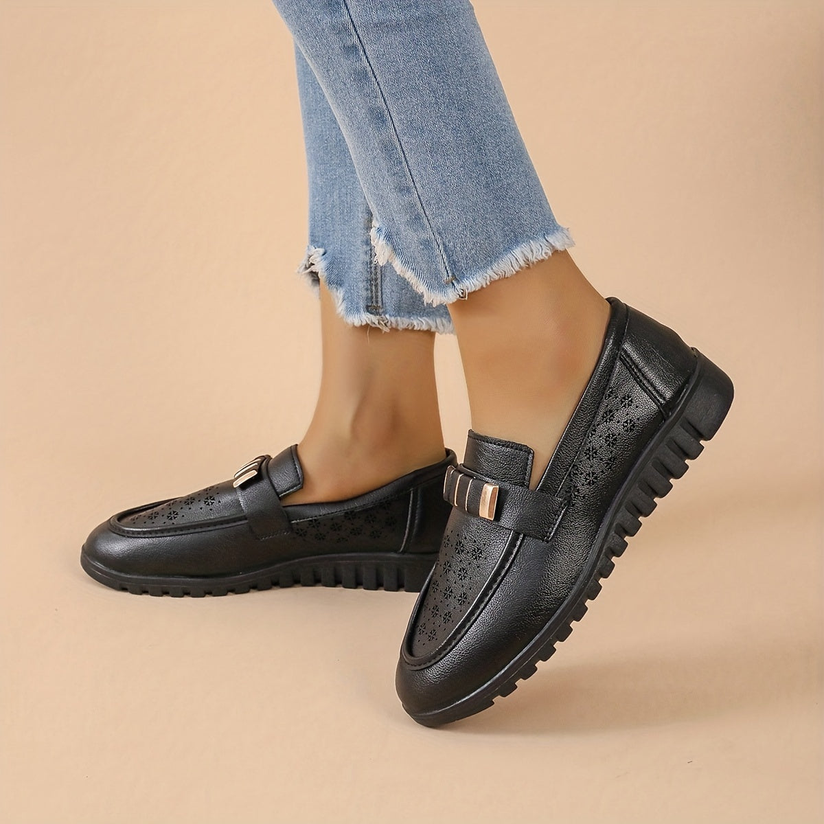 Women's Retro Flat Loafers Slip On Shoes