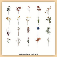 40pcs Retro Plant & Butterfly Stickers for Scrapbooking Journals