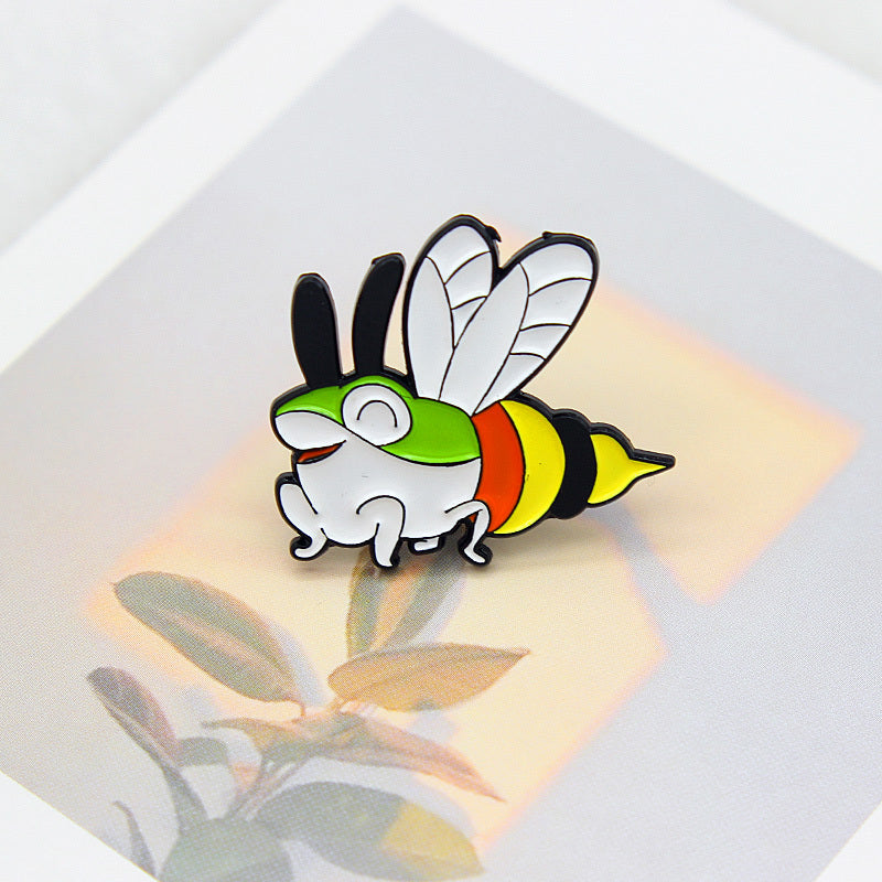 Frog & Bee Pattern Combo Pin for Jackets, Shirts, Backpacks