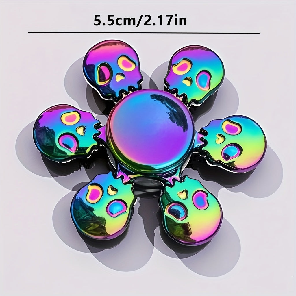 Metal Skull Fidget Spinner Toy Colorful Stress Relief Gift