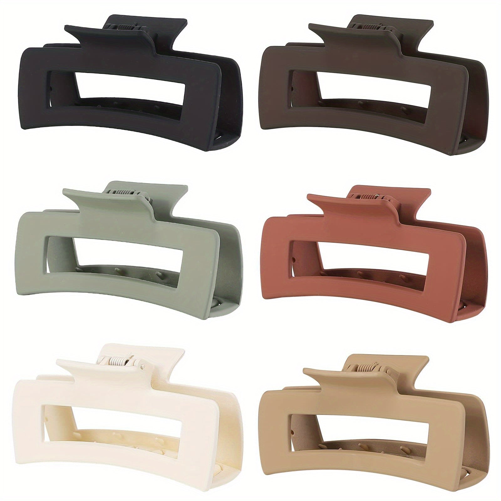 6pcs Matte Hollow Square Claw Clip for Styling Hair