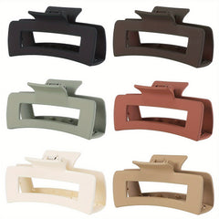 6pcs Matte Hollow Square Claw Clip for Styling Hair