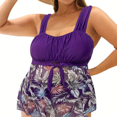  Tropical Mesh Tankini Set