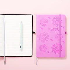 A5 Flower PU Notebook 14 48x21 08cm Thickened Paper - Home Office School Use