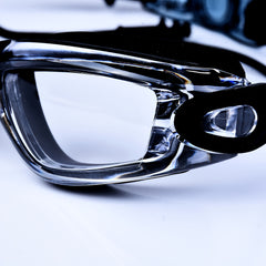 HD Waterproof Swim Goggles w/ Earplugs Ideal for Myopia & Transparent Swimming