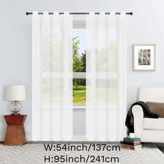 Lightweight Voile Sheer Curtains Grommet Top Light Filtering Curtains