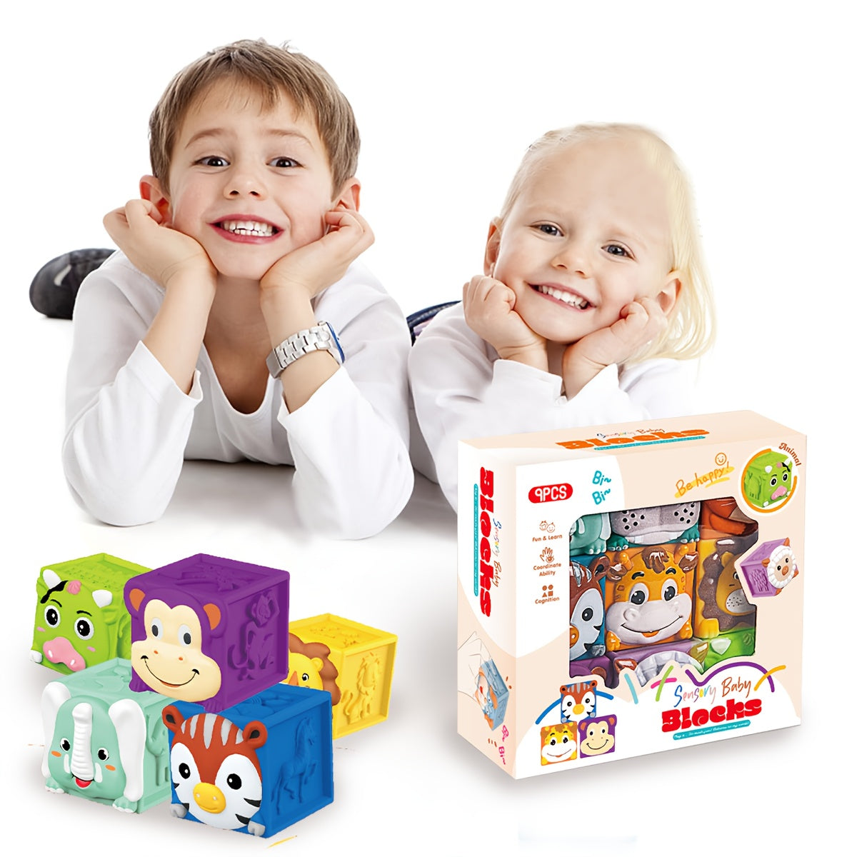 Animal Soft Blocks Stacking Toy for Toddlers - Shape Recognition