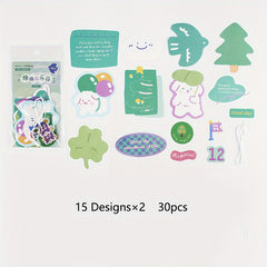 30 Sheets Sponge of Paradise Series Cartoon Journal DIY Collage Decoration