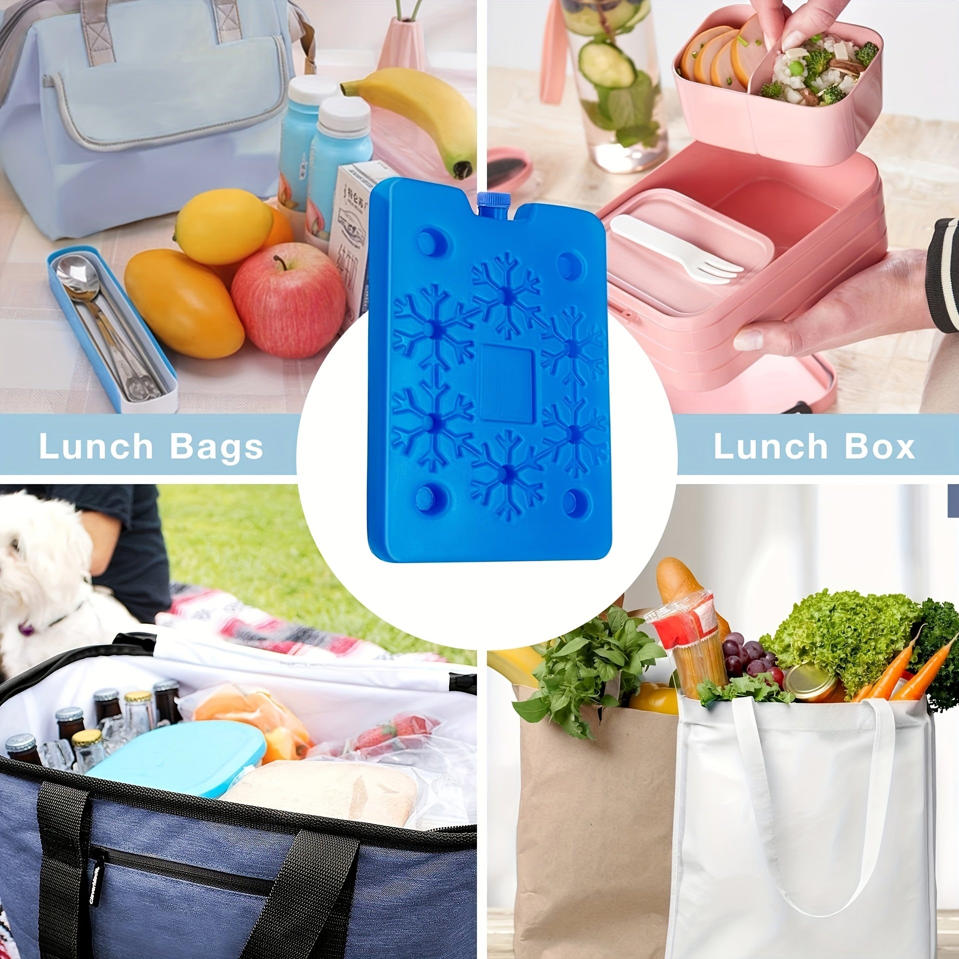 4pcs Ice Packs For Lunch Box Reusable Slim Freezer Packs Long Lasting