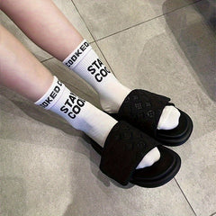 4 Pairs Letter Print Socks for Women