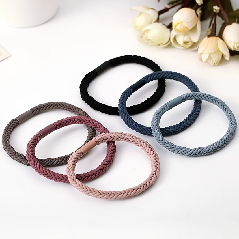 12pcs Multicolored Elastic Hair Bands for Women and Girls