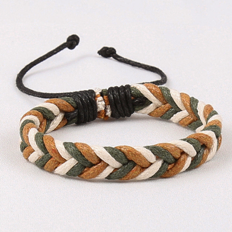 Boys Vintage Braided Bracelet Adjustable Wristband Couple Holiday Jewelry Gift