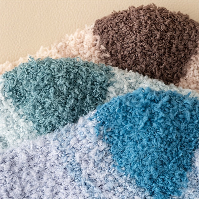 5 Pairs Ombre Crew Socks Warm Fuzzy Women's Stockings