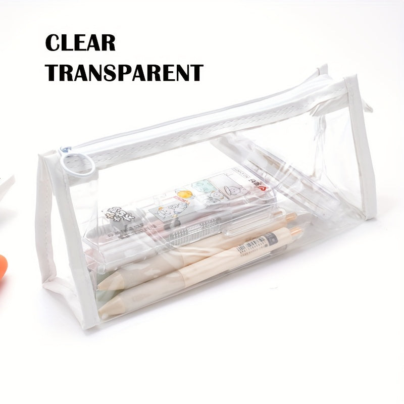 Clear Transparent Marker Pouch with Zipper for Stationery and Makeup