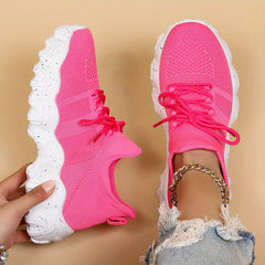 Women's Lace Up Sock Sneakers Breathable & Anti-Skid Shoes