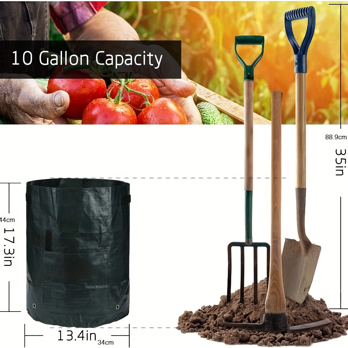 PE Garden Planting Bag for Potato Tomato Strawberry Carrot