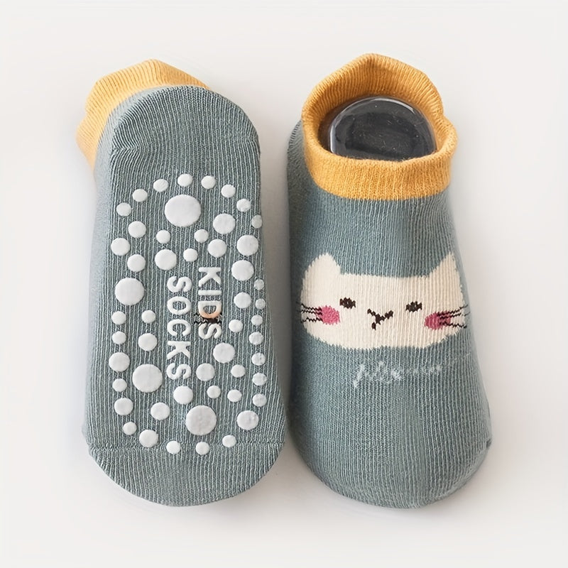 6 Pairs Baby Boys Cartoon Floor Socks Non-slip Boat Socks