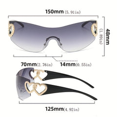 Y2K Rimless Sunglasses For Women Men UV Blocking