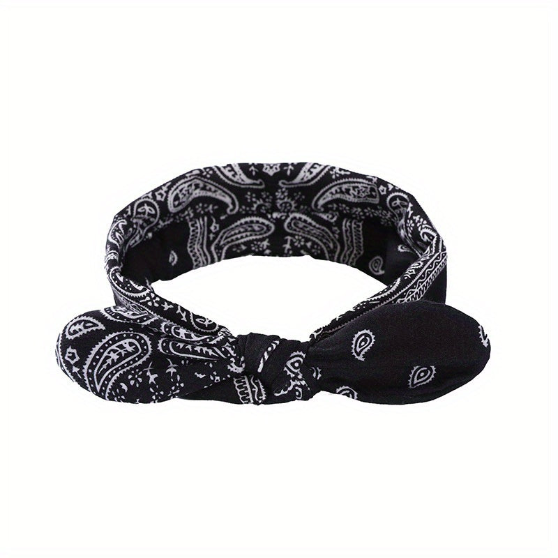 Boho Style Rabbit Ear Knot Elastic Headband Hair Accessory