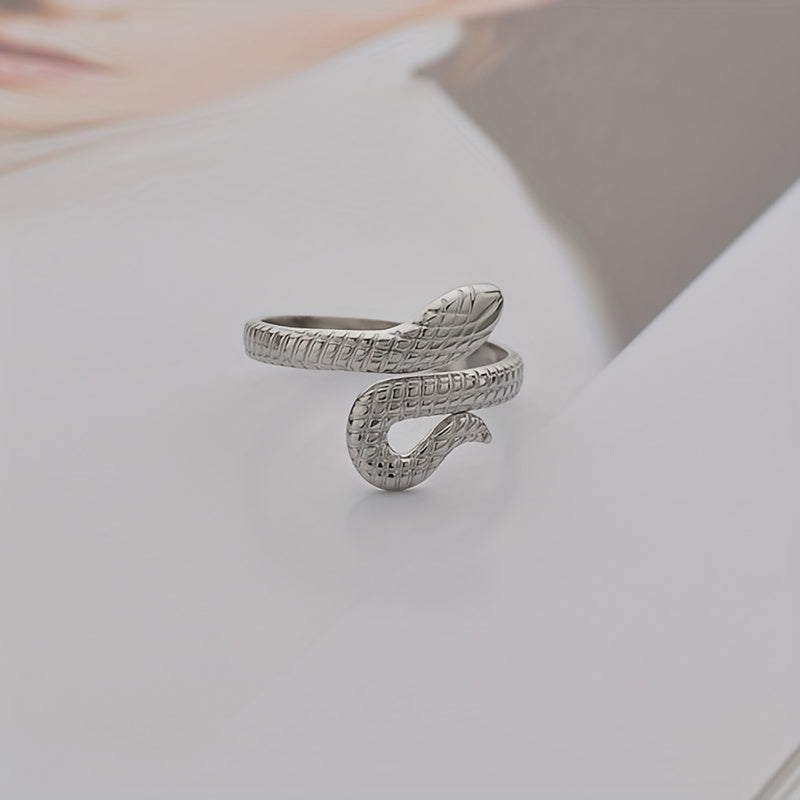 Stainless Steel Snake Couple Ring Open Finger Ring for Men