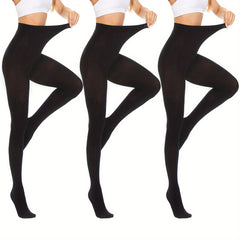 3 Pack Opaque Solid Tights High Waist Pantyhose