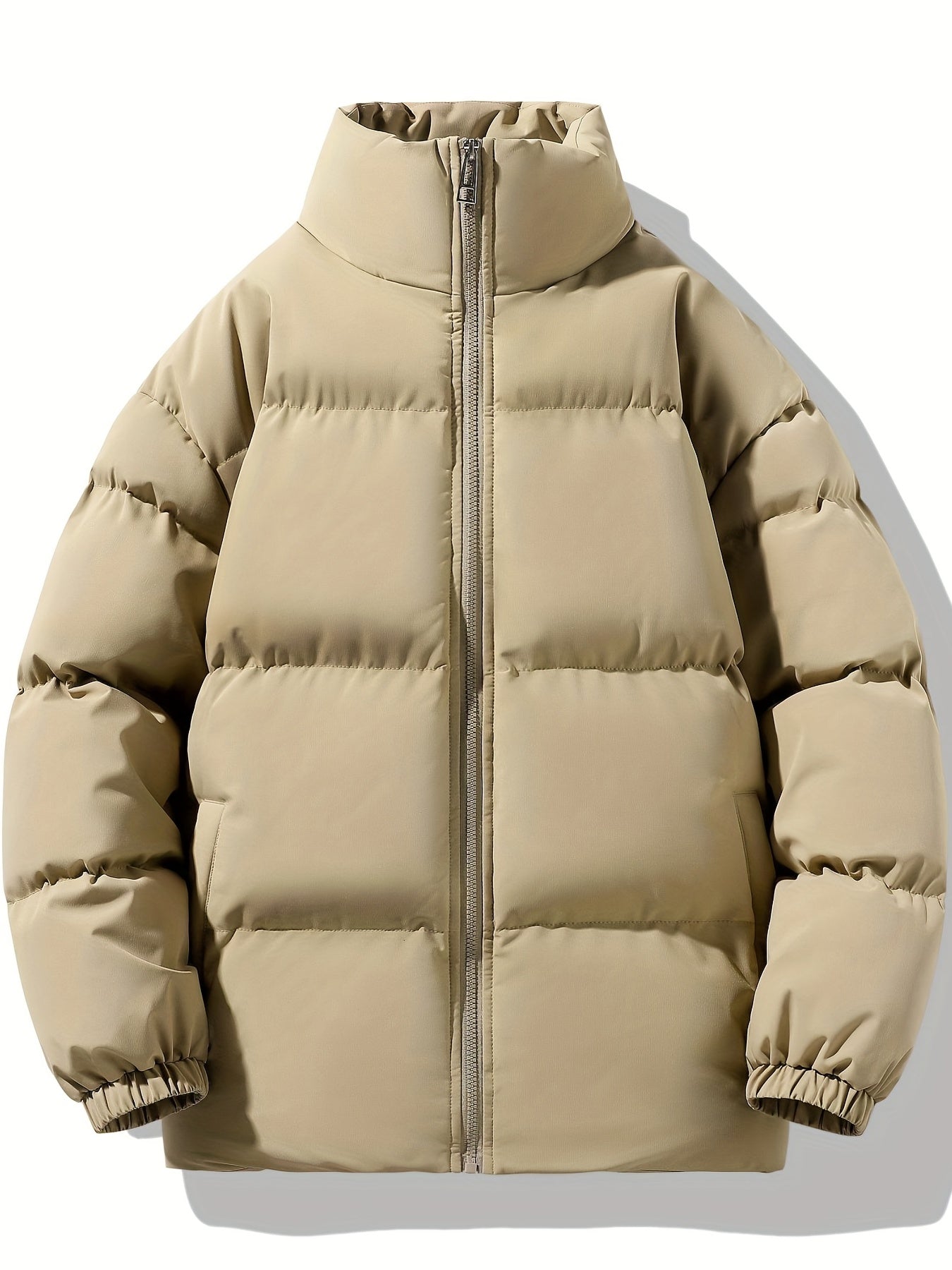 Men's Lightweight Puffer Jacket Stand Collar Winter Warm Outerwear