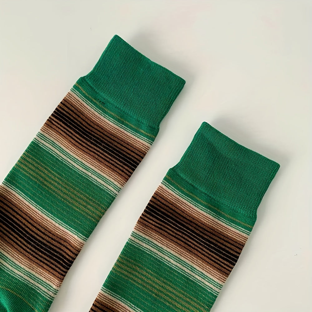 Striped Colorblock Knee-High Socks