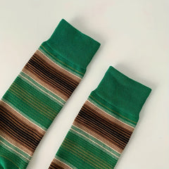 Striped Colorblock Knee-High Socks