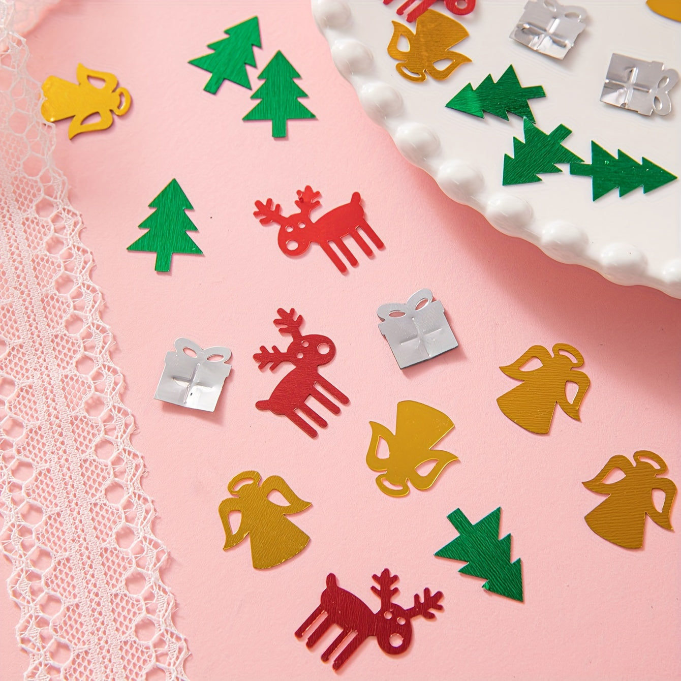 Christmas Tree Ornaments Snowflake Confetti Decorations