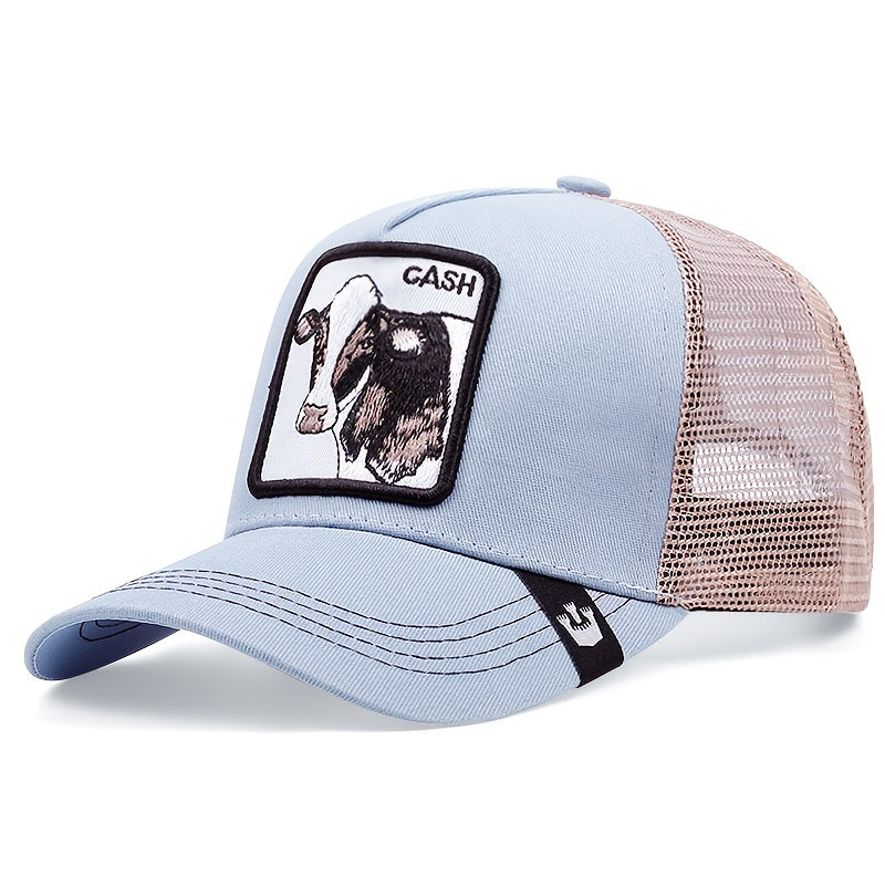 Classic Animal Patch Baseball Cap Cotton Mesh Breathable Sports Trucker Hats
