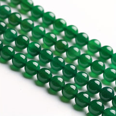 Green Agate Round Loose Beads for DIY Bracelet Bangle Necklace
