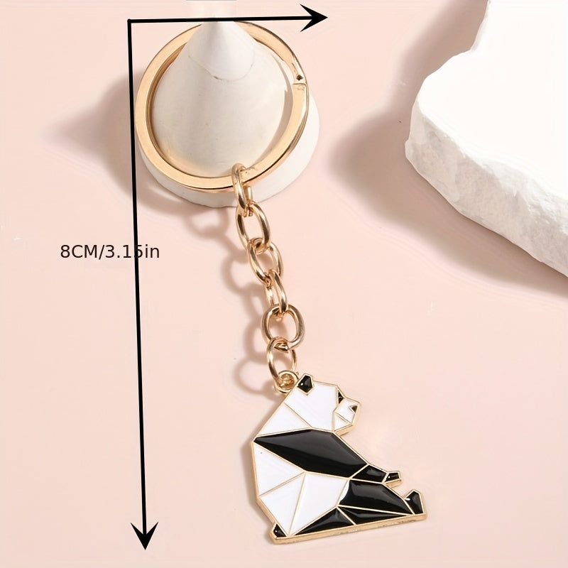Geometric Animal Keychain Cartoon Key Ring Purse Bag Backpack Charm