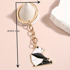Geometric Animal Keychain Cartoon Key Ring Purse Bag Backpack Charm