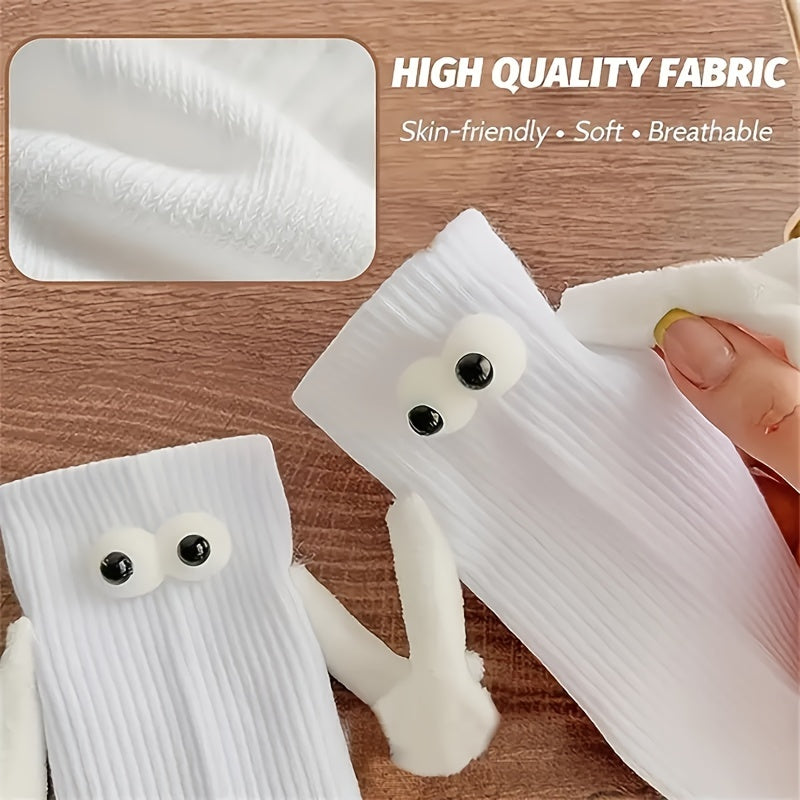 2 Pairs Men's Magnetic Crew Socks Novelty Cotton Winter Style