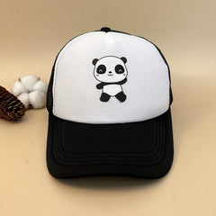 Panda Print Trucker Hat Mesh Baseball Cap Sun Shade Dad Hat