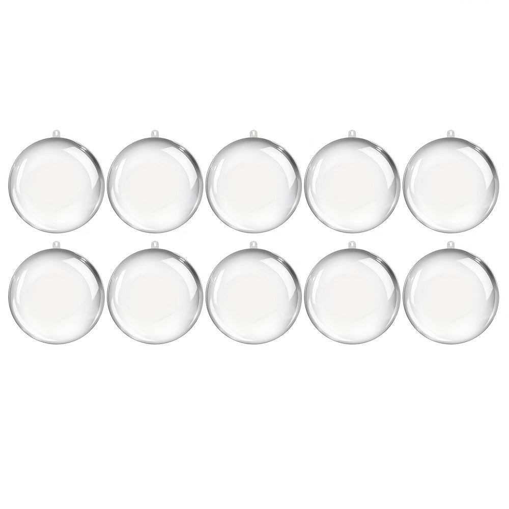 10 Clear Plastic Fillable Christmas Ornaments DIY Crafts Balls Kit