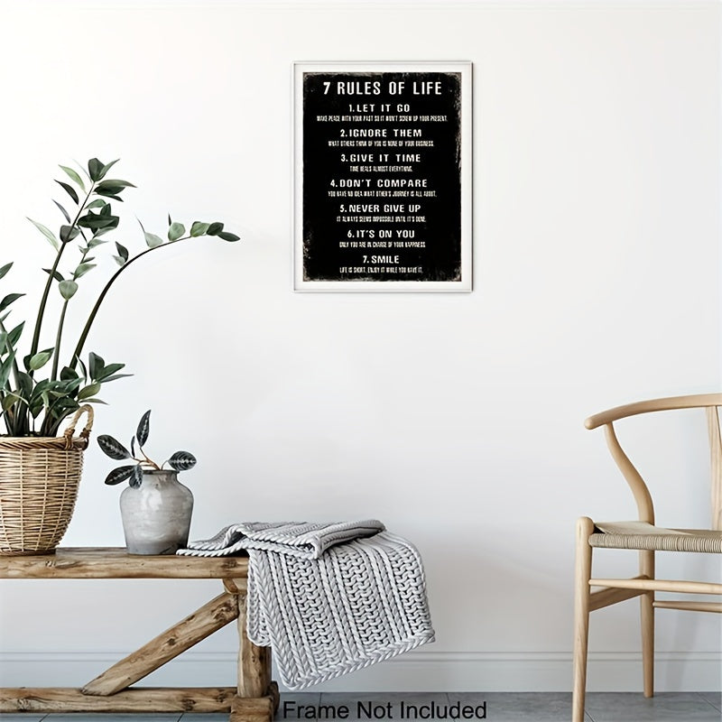 Inspirational Rules of Life Posters 8x10in for Home Office and Classroom Decor