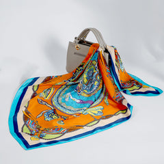 Vintage Casual Neckerchief Bandana Satin Head Scarf Boho Hair Wrap