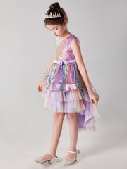 Sparkle Princess Dress High Low Tulle Tutu Gown for Girls
