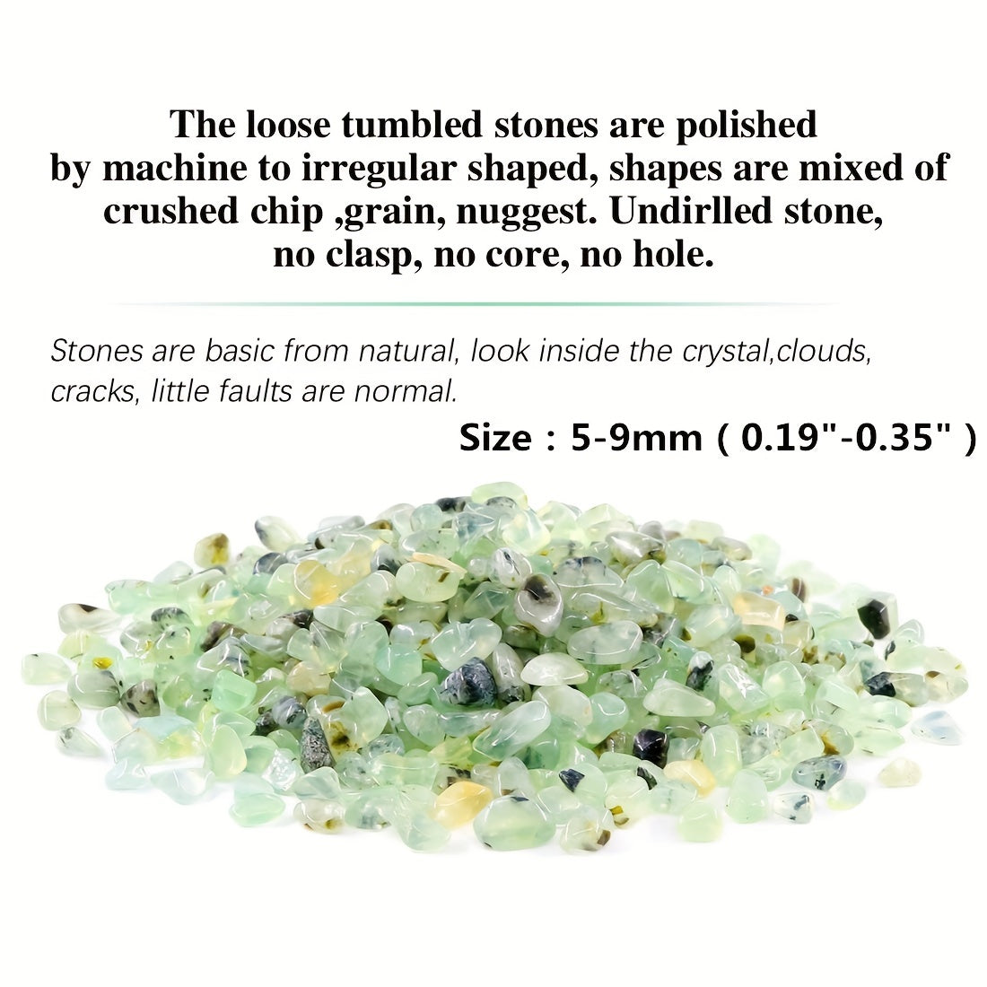 100g Natural Green Grape Stone Chips Polished Tumbling Gravel Healing Crystals