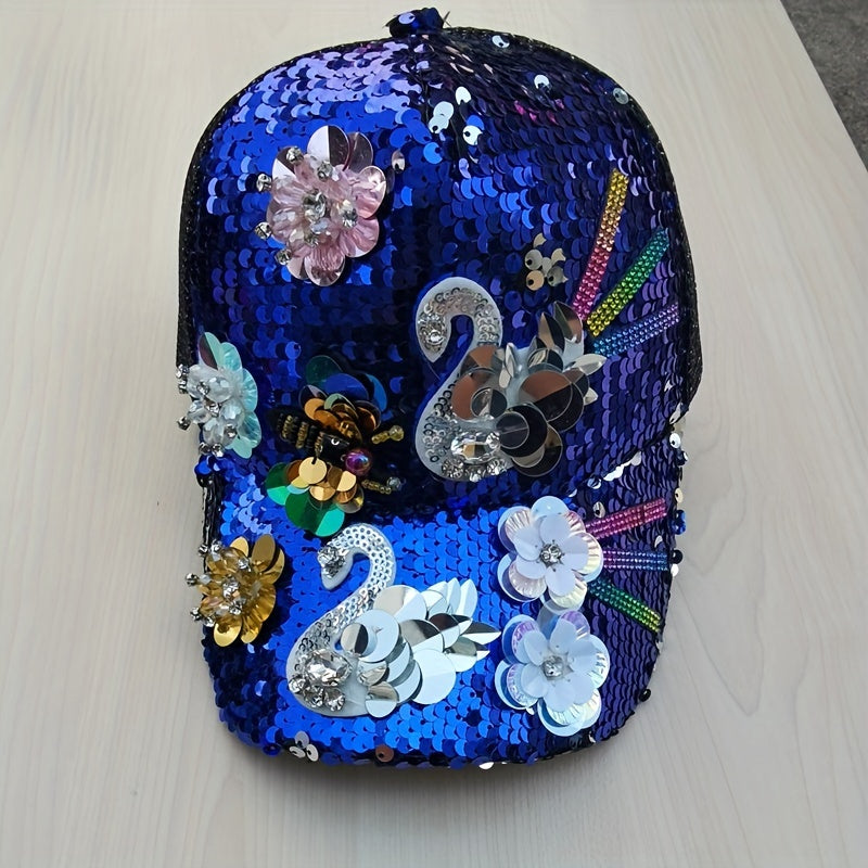 Sequin Baseball Cap Hip Hop Adjustable Trucker Hat