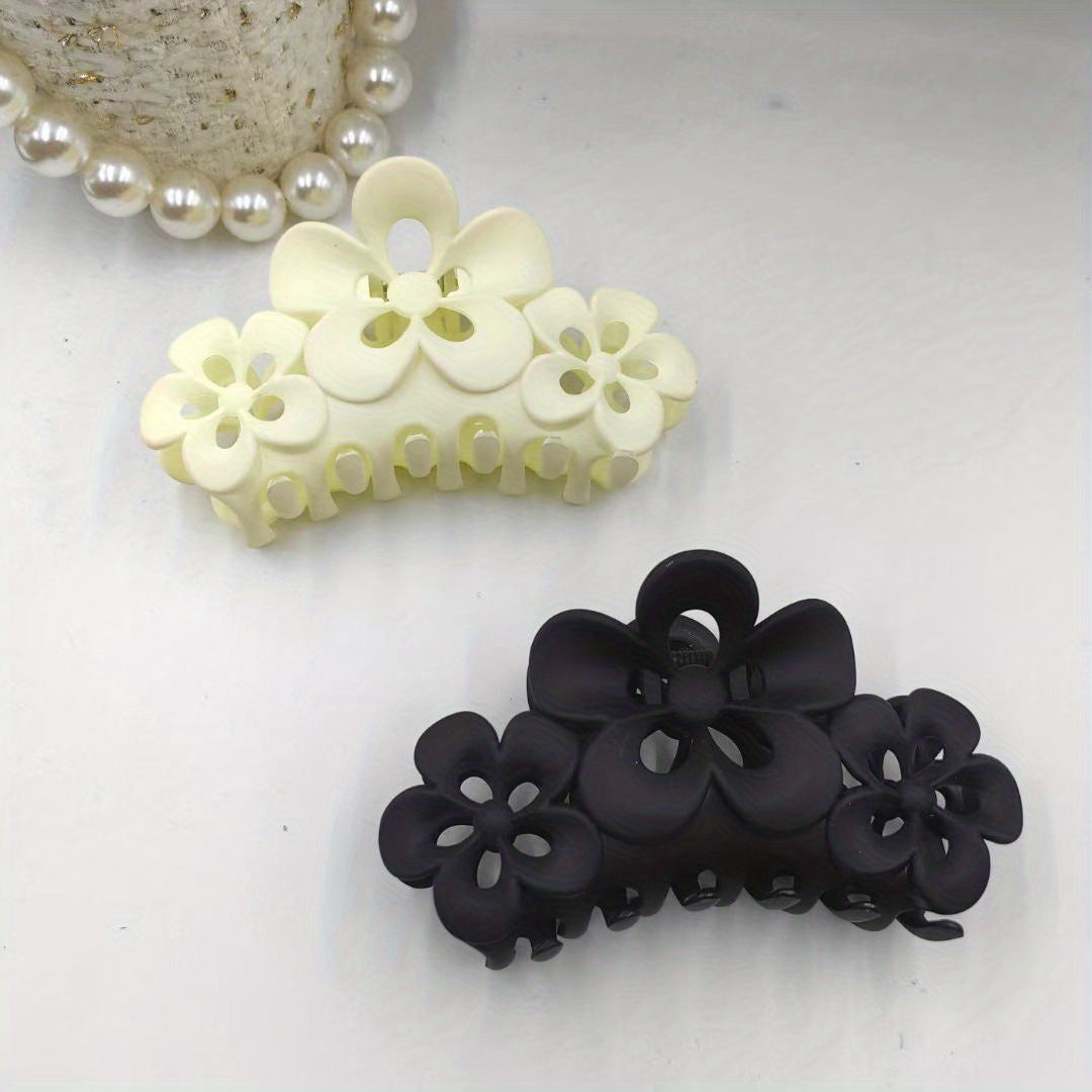 4pcs Matte Flower Hair Claw Style Female Headwear Hair Clips