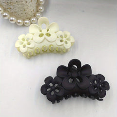 4pcs Matte Flower Hair Claw Style Female Headwear Hair Clips