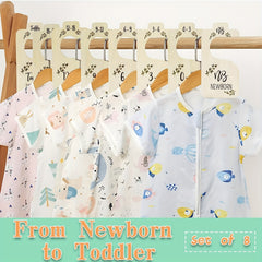 Wooden Baby Closet Dividers 8pcs Double-Sided Baby Clothes Organizers