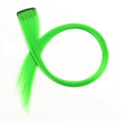 Y2K 5pcs Long Straight Highlight Hair Extension Clip-In Cosplay Synthetic