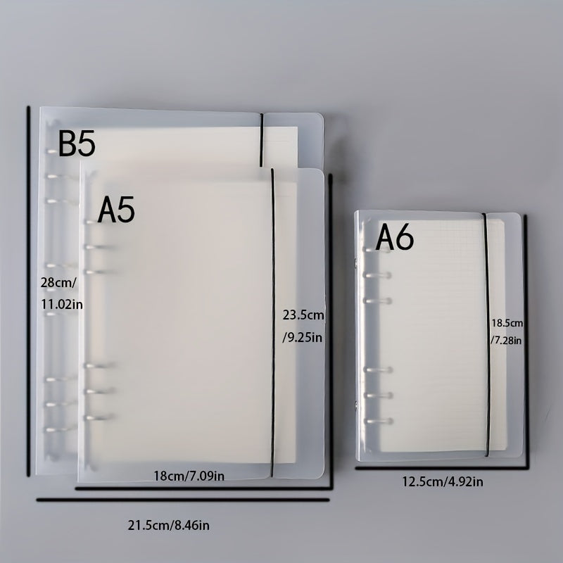 PP Frosted Translucent Binder A5 B5 A6 6-Hole Loose Leaf Book Case