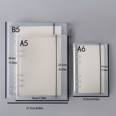 PP Frosted Translucent Binder A5 B5 A6 6-Hole Loose Leaf Book Case