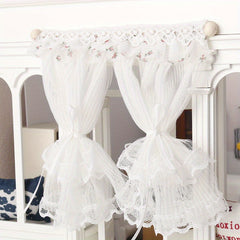 Charming 1:12 Dollhouse Curtains Floral Lace Detailing Ideal Home Decor Gift