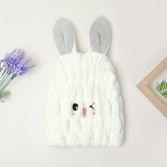 Cartoon Rabbit Hair Drying Cap Coral Velvet Hair Towel